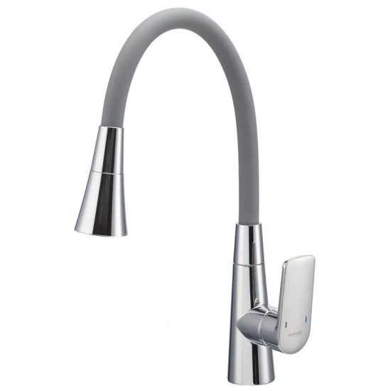 Кухонний змішувач Mixxus Premium Matis 011-T (NUT) Refl.Gray (хром+силік.злив сірий) (MI8267)