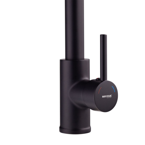 Кухонный смеситель с изливом пружина Mixxus Premium SPRING 017 BLACK (MI6951)