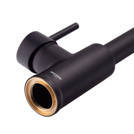 Кухонный смеситель с изливом пружина Mixxus Premium SPRING 017 BLACK (MI6951)