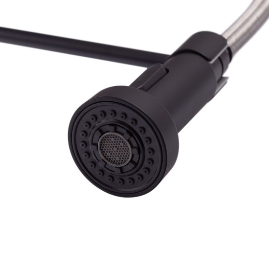 Кухонный смеситель с изливом пружина Mixxus Premium SPRING 017 BLACK (MI6951)