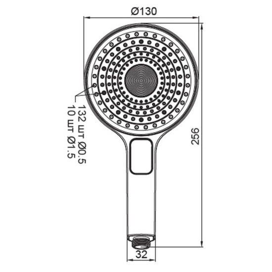 Лейка для ручного душа Koer KP-0403-01 (м)
