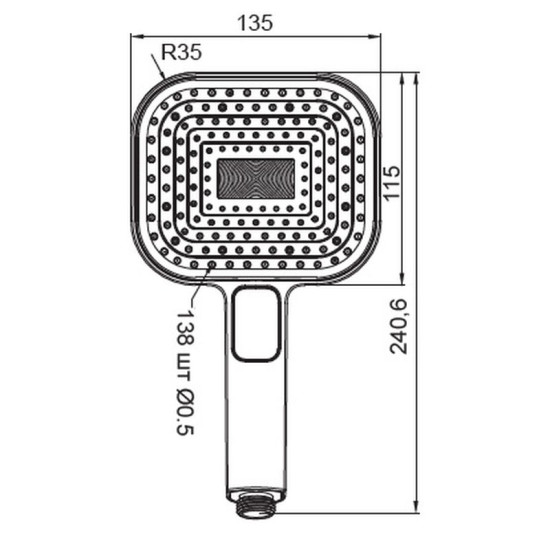 Лейка для ручного душа Koer KP-0404-01 (KR4999)