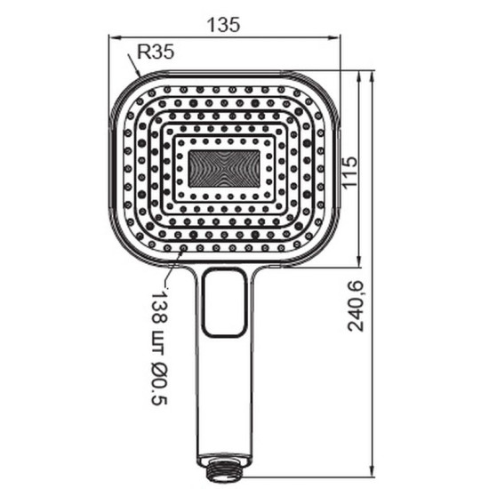 Лейка для ручного душа Koer KP-0404-05 (KR5001)