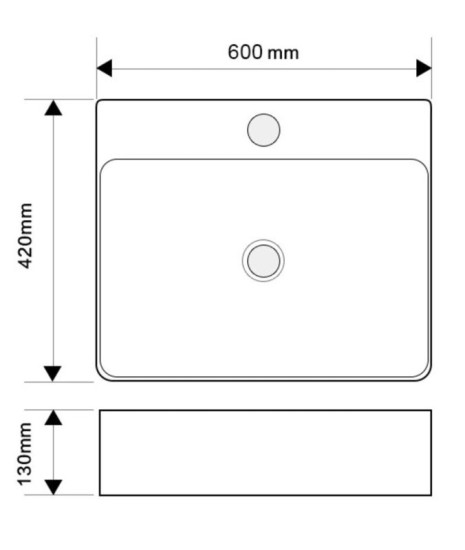 Раковина Mixxus Premium QUADRO-0204 600x420x130mm (MP6719)