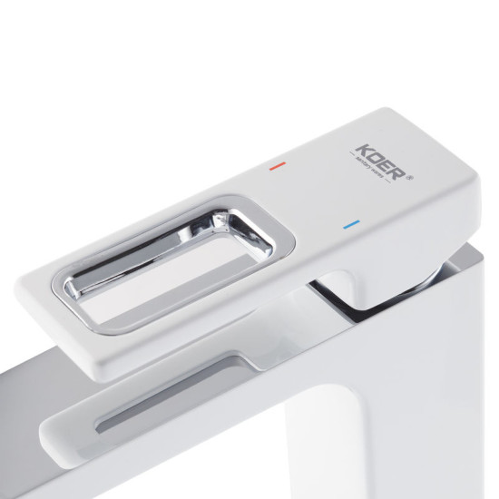Смеситель для раковины Koer KB-10009-04 (хром+белый) (KR5975)
