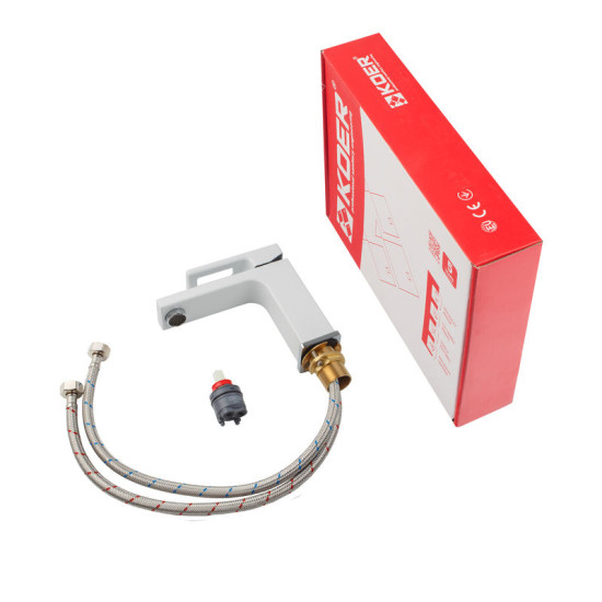 Смеситель для раковины Koer KB-10009-04 (хром+белый) (KR5975)