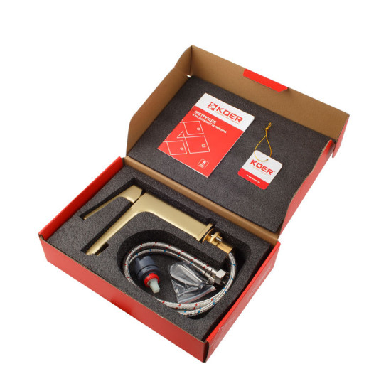 Змішувач для раковини Koer KB-10031-12 (матового золота) (KR5973)