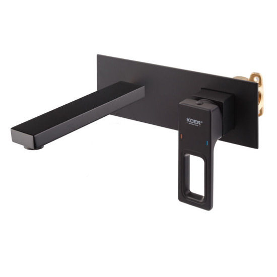 Змішувач для раковини прихованого монтажу Koer KB-16009-05 (чорний) (KR5980)