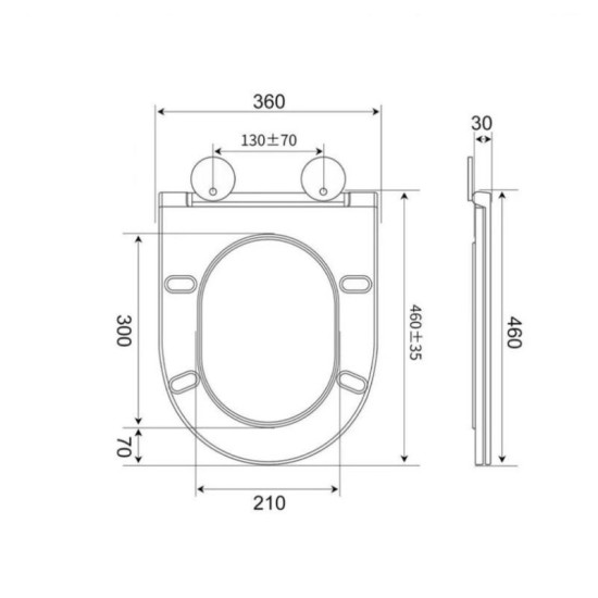 Унитаз приставной Mixxus Premium Bevel-0702-T3 555х365х410mm (MP6715)