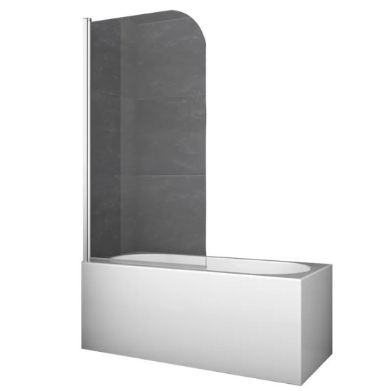 Шторка на ванну Koer SR BS01-80x140-TR-01 прозрачное стекло 6мм, хром (KR5400)