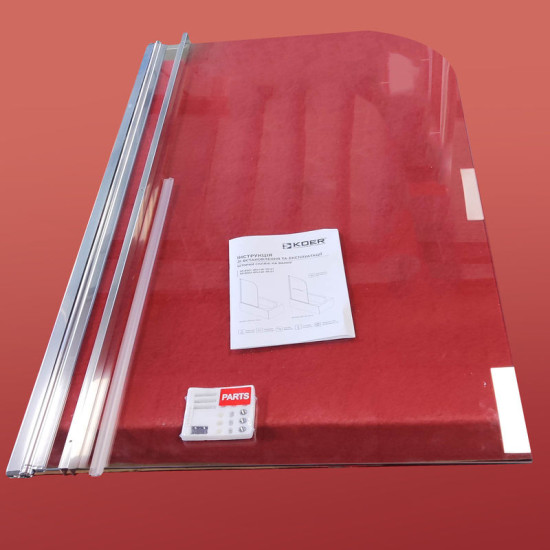 Шторка на ванну Koer SR BS01-80x140-TR-01 прозрачное стекло 6мм, хром (KR5400)