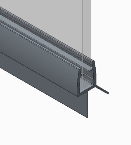 Шторка на ванну Koer SR BS02-80x140-TR-07 прозрачное стекло 6мм, графит (KR5941)