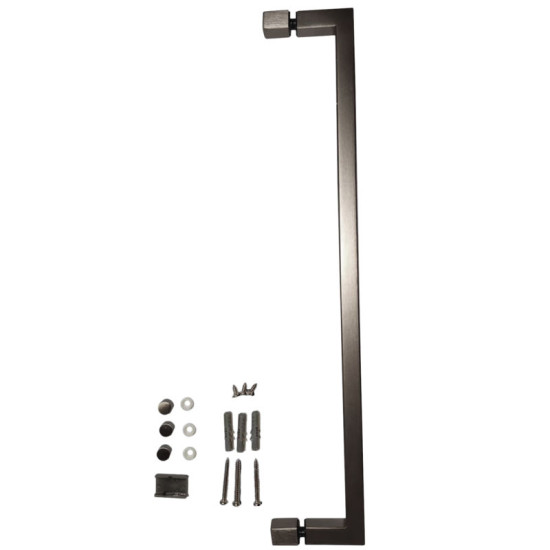 Шторка на ванну Koer SR BS02-80x140-TR-07 прозрачное стекло 6мм, графит (KR5941)