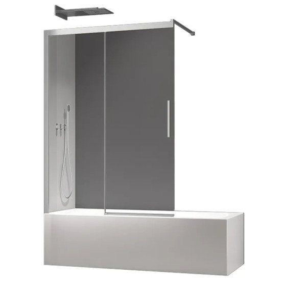 Шторка на ванну Koer SR BS06-120x150-TR-01 прозоре скло Easy Clean 6мм, хром (KR5945)