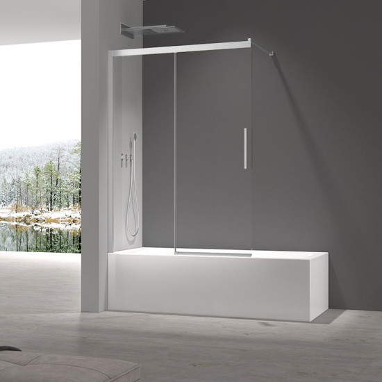 Шторка на ванну Koer SR BS06-120x150-TR-01 прозоре скло Easy Clean 6мм, хром (KR5945)