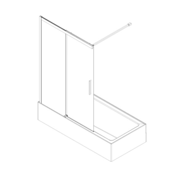 Шторка на ванну Koer SR BS06-120x150-TR-01 прозоре скло Easy Clean 6мм, хром (KR5945)