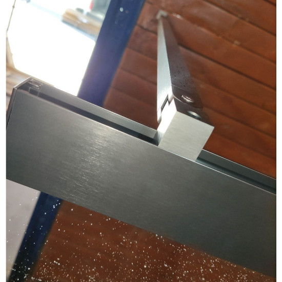 Шторка на ванну Koer SR BS06-120x150-TR-07 прозрачное стекло Easy Clean 6мм, графит (KR5947)