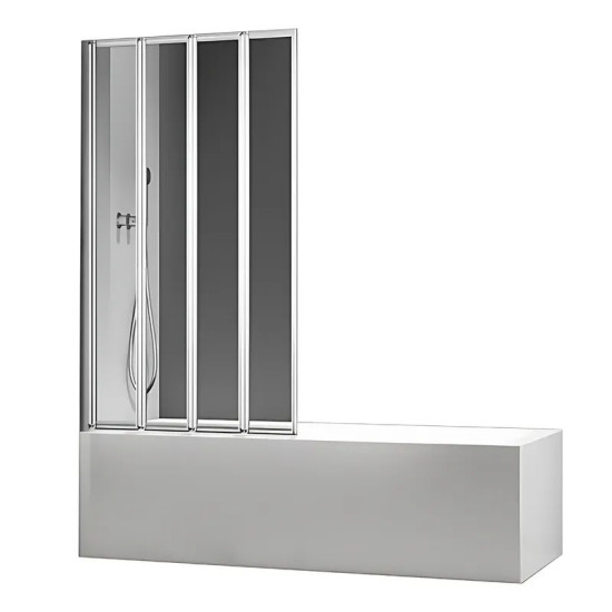 Шторка на ванну Koer SR BS07-80x140-TR-01 прозоре скло Easy Clean 4мм, хром (KR5948)
