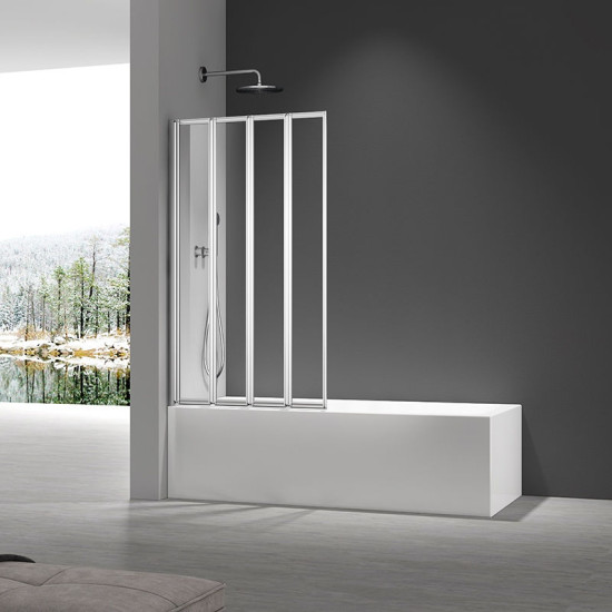 Шторка на ванну Koer SR BS07-80x140-TR-01 прозоре скло Easy Clean 4мм, хром (KR5948)