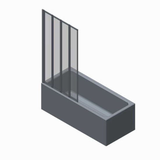 Шторка на ванну Koer SR BS07-80x140-TR-01 прозоре скло Easy Clean 4мм, хром (KR5948)