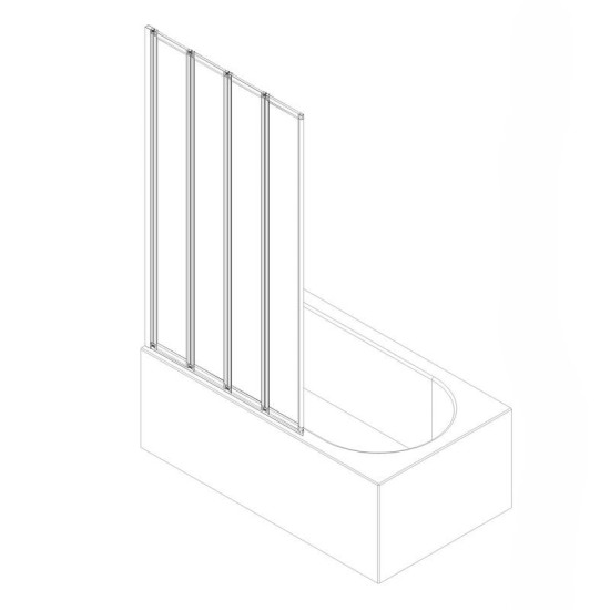 Шторка на ванну Koer SR BS07-80x140-TR-01 прозоре скло Easy Clean 4мм, хром (KR5948)