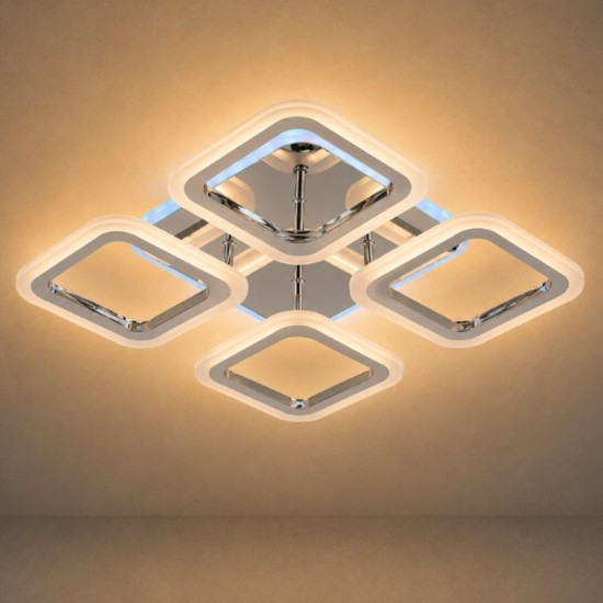 Люстра стельова Valeso LI8822/4B CR (RGB), хром, LED 64W+8W