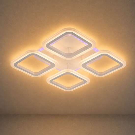 Люстра стельова Valeso LI8822/4B WH (RGB), біла, LED 64W+8W