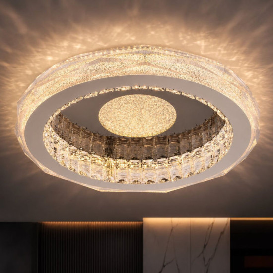 Люстра стельова Valeso S1001-500C DARK CHROME+CR, хром, LED 114W
