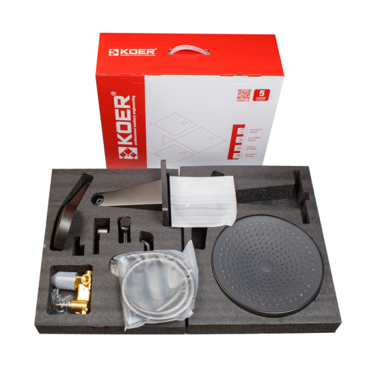 Душова система прихованого монтажу Koer KB-66029-07 (графіт) (KR5954)