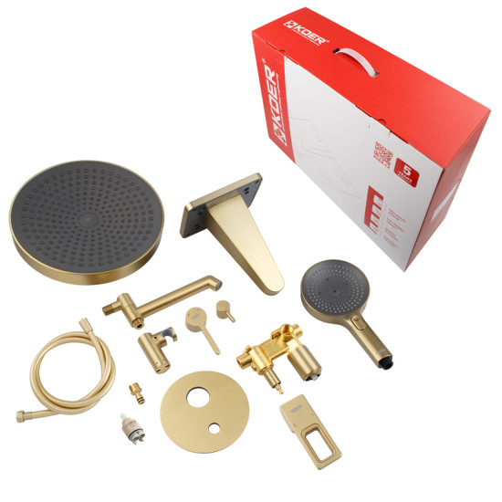 Душова система прихованого монтажу Koer KB-66029-12 (матове золото) (KR5957)