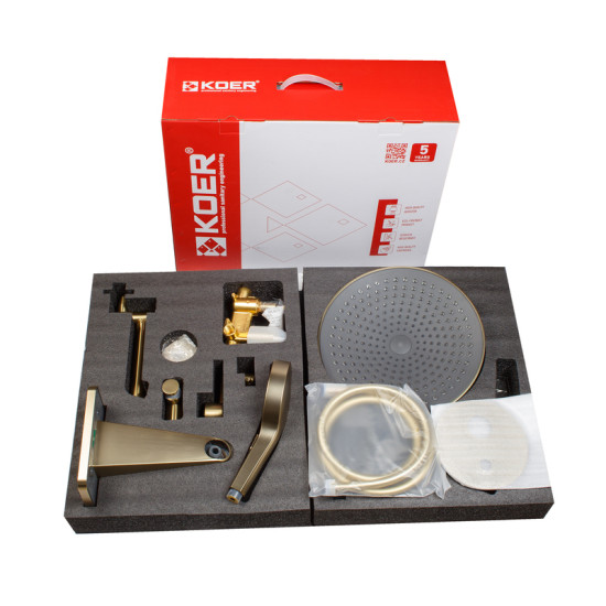 Душова система прихованого монтажу Koer KB-66029-12 (матове золото) (KR5957)