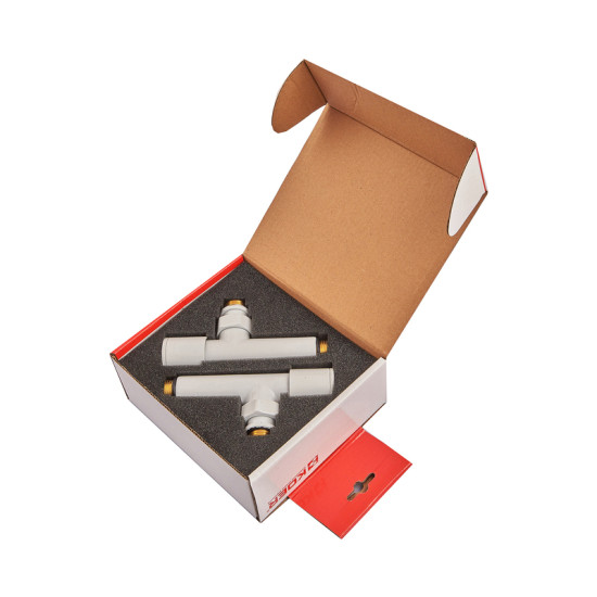 Комплект кранів для сушки для рушників кутовий Koer KR.SET.534 WHITE - M1/2'xM1/2' подовжений (KR5843)