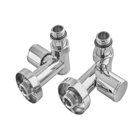 Комплект кранів для сушки для рушників кутовий Koer KR.SET.551 - M1/2'xM1/2' під ТЕН хромований (KR5841)