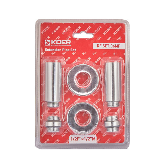 Комплект подовжувачів Koer KF.SET.06MF 1/2Fx1/2M хромований (KR5849)