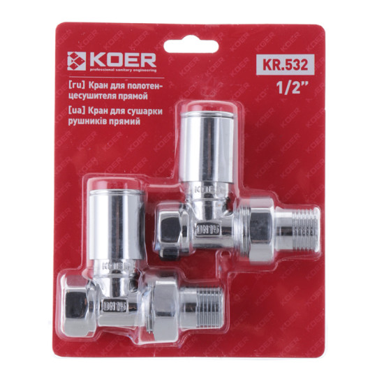 Кран для сушки для рушників прямий Koer KR.532 - 1/2" (KR3074)