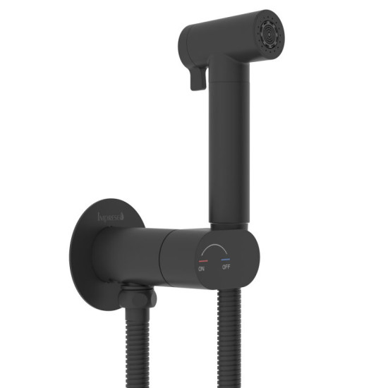 Гигиенический душ со смесителем Imprese KUCERA, черный матовый (f03703410AB)