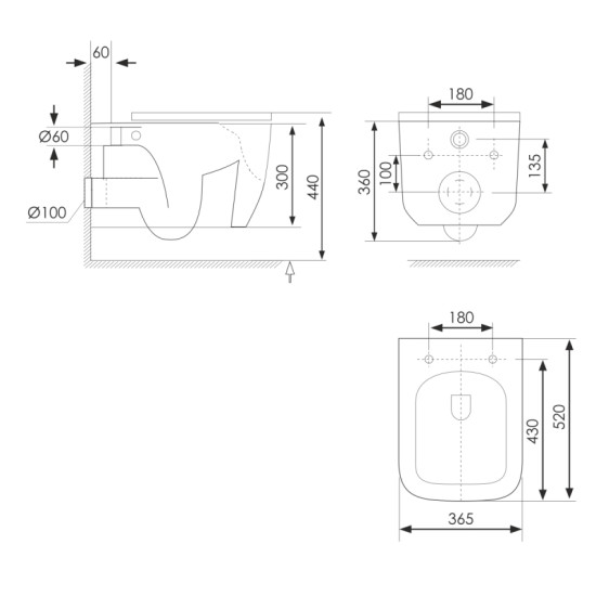 Унітаз підвісний Volle ORLANDO 2.0 Vortice з кришкою Slim slow-closing (1325.001007)