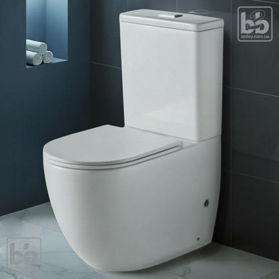 Унитаз-компакт Imprese OSLAVA 62*34*82,5см, безободковый, сиденье Slim slow-closing, белый (с06507103TW)