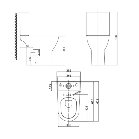 Унітаз-компакт Imprese VYSKOV Rimless, сидіння Slim slow-closing, білий (c06206703)