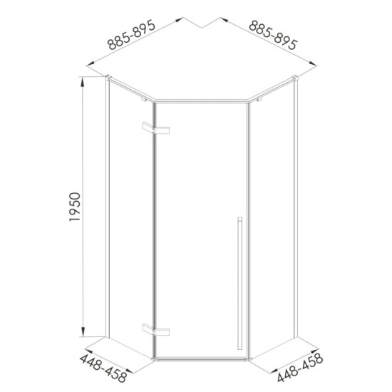 Душевая кабина Imprese VACLAV 90*90*195, распашная дверь, стекло прозрачное c Easy clean покрытием, без поддона (s6408695)