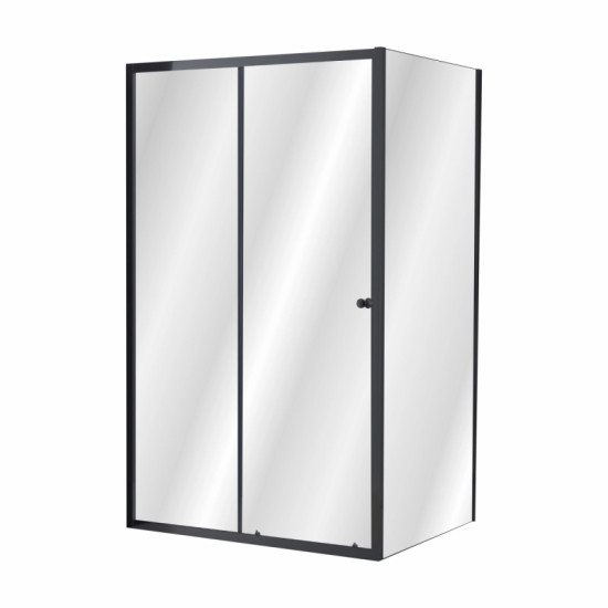 Душевая кабина Imprese VALTICE 120*80*190 прямоугольная, раздвижная дверь, профиль черный мат, стекло прозрачное (i51185)
