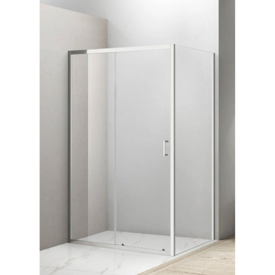 Душевая кабина Imprese VALTICE 120*80*190 прямоугольная, раздвижная дверь, стекло прозрачное, профиль хром (i51180)