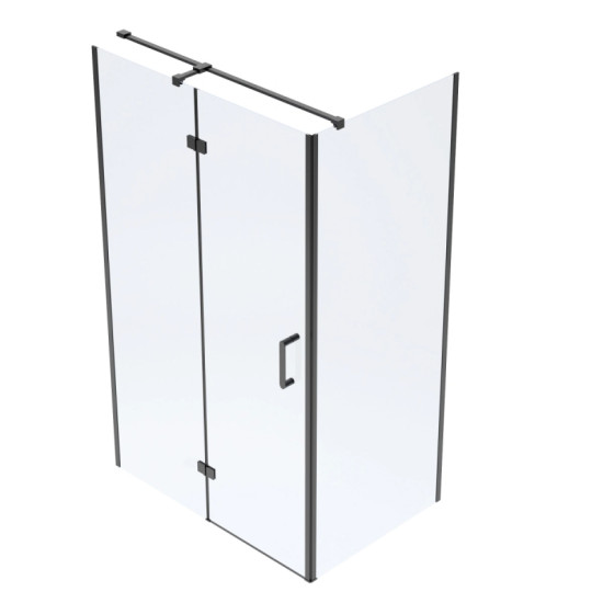 Душова кабіна Volle SOTA 120-C 120*80*200 (скло+двері) реверсивна, розстібна, профіль чорний матовий, скло прозоре 8мм (1038.134603)