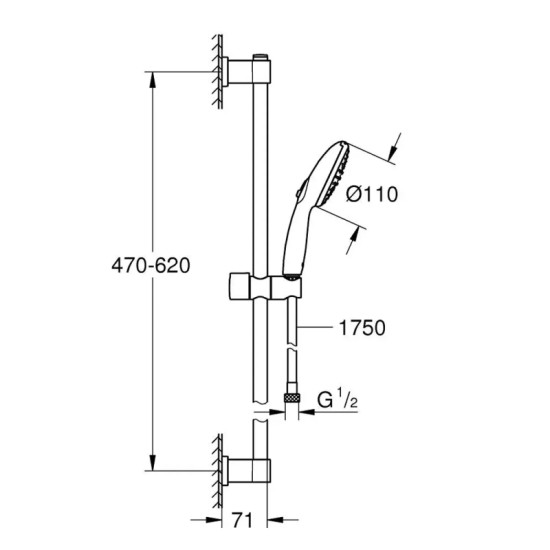 Душевой гарнитур Grohe QuickFix Vitalio Start 110 26951001