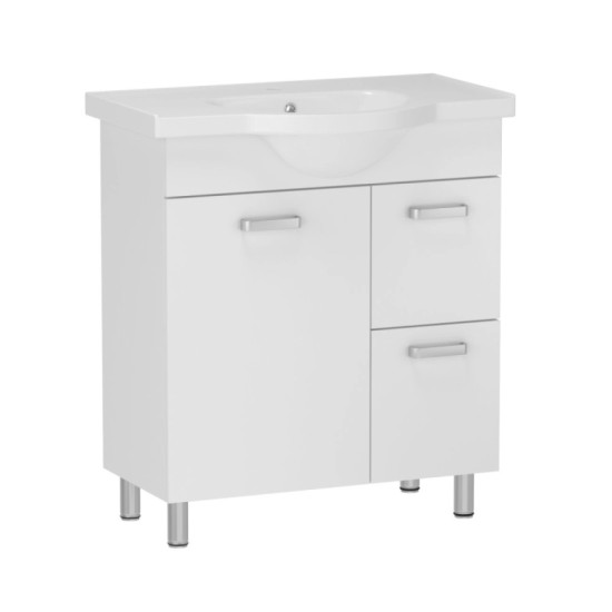 Тумба с раковиной RJ LILY-L 65см RJFU046-0165WHSET(RJFU046-0165WH + RZJ201) белая