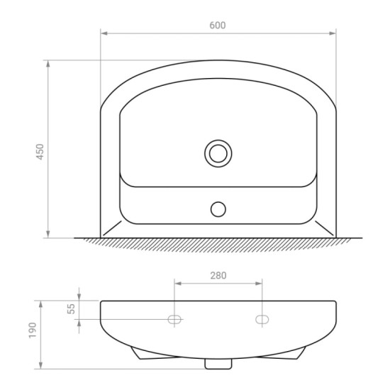 Тумба с раковиной RJ SOFT-B 60см RJFU044-0160WHSET(RJFU044-0160WH + 101960UA) белая