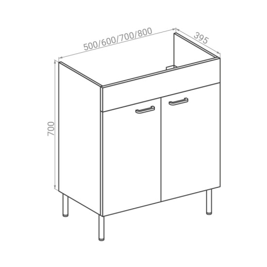 Тумба с раковиной RJ KINK-L  50см RJFU041-4150WHSET(RJFU003-4150WH + RZJ510) белая