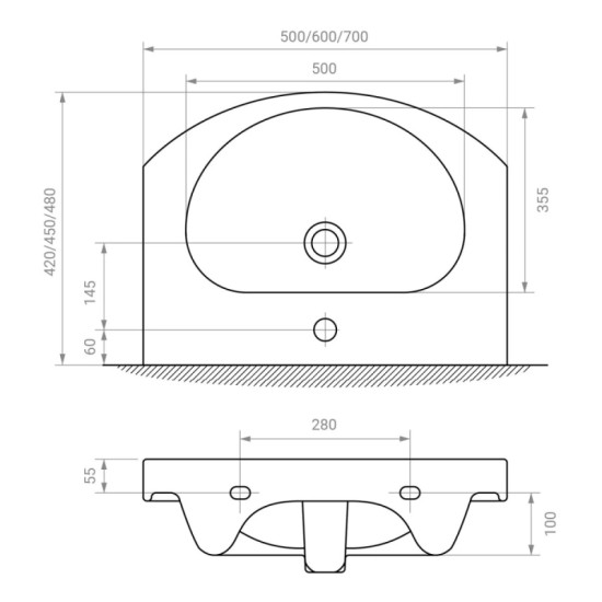 Тумба с раковиной RJ TOFT-ХО  70см RJFU027-4170WHSET(RJFU027-4170WH + L81970000) белая
