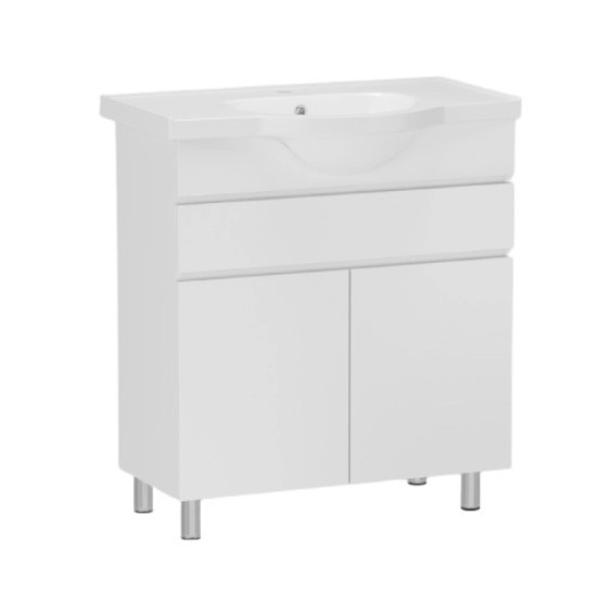 Тумба с раковиной RJ IRIS-ХО 65см RJFU034-0165WHSET(RJFU034-0165WH + RZJ201) белая