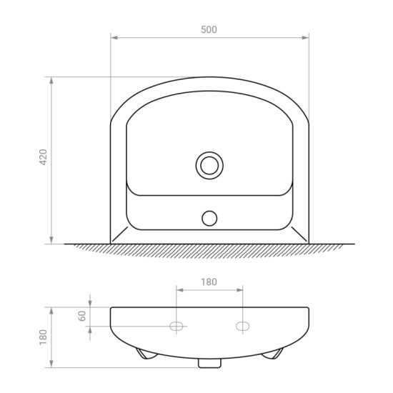 Тумба з раковиною RJ TOFT-XO 50см RJFU027-4150WHSET(RJFU027-4150WH+L81950000) біла